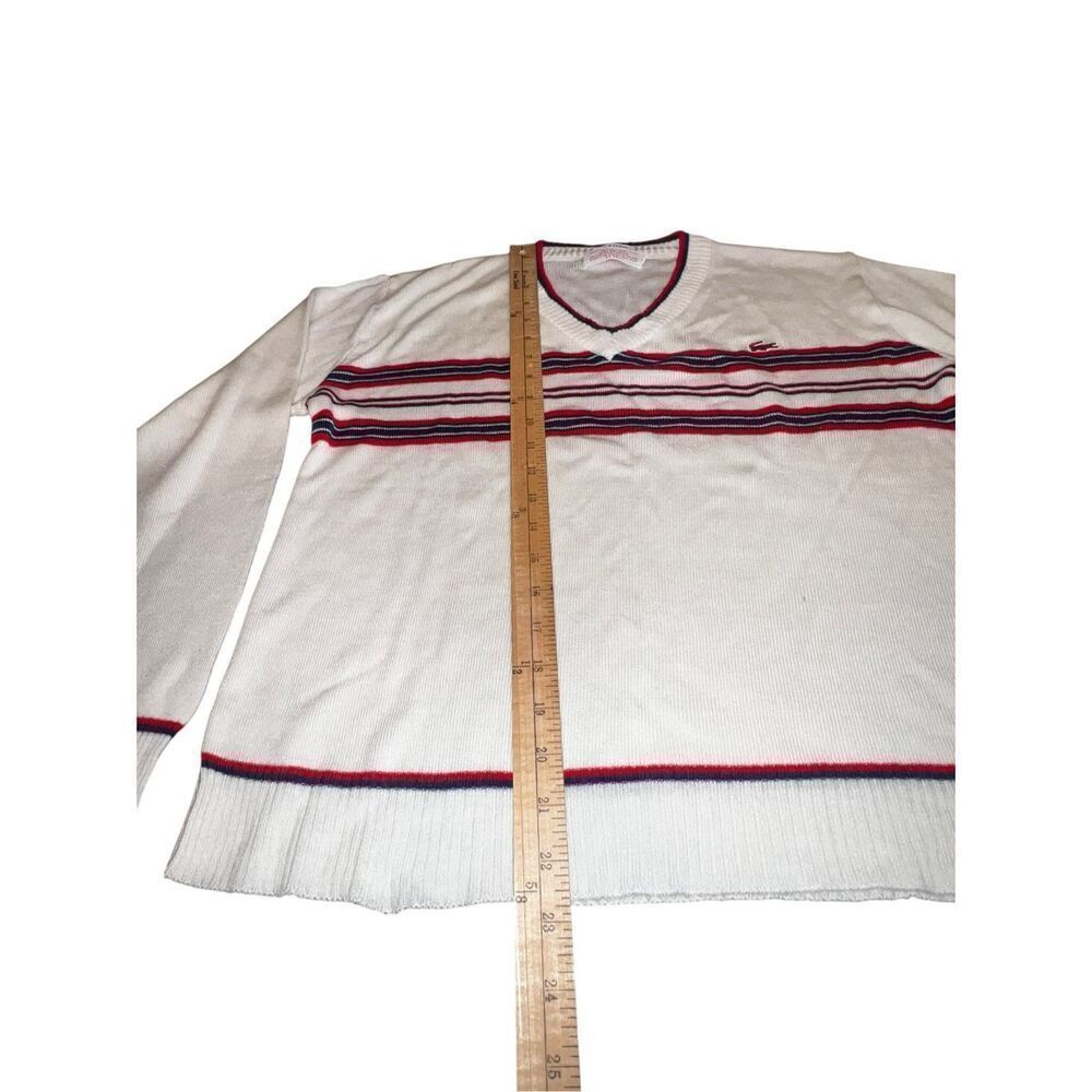 Lacoste Izod vintage XL (20) white blue red striped pullover sweater Hong Kong - Picture 5 of 8